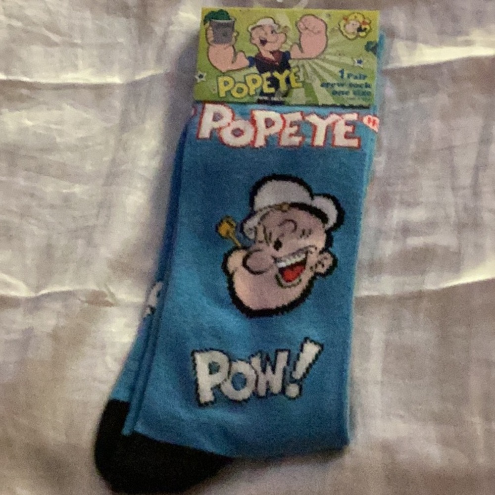 💪NWT Popeye Unisex Socks Fun to Wear Brand New / Tags 💪